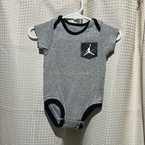 Jordan Gray Onesie with Black Trim